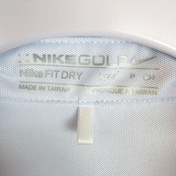 Nike Golf Fit Dry Light Blue Short Sleeves Button Up Stretchy Logo Polo Shirt S - Picture 7 of 8
